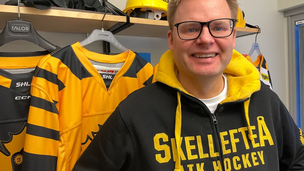 Marknadschefen Håkan Billing och AIK står förberedd när vaccinationsbevis måste visas upp av besökare över 18 år, som ska se SHL i Skellefteå Kraft arena.