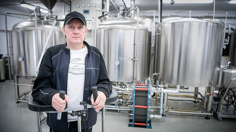Bryggeriet. Olyckan innebär att Tommy Eriksson inte kommer att kunna brygga något öl under de kommande sex månaderna. Foto: Lars Eriksson.