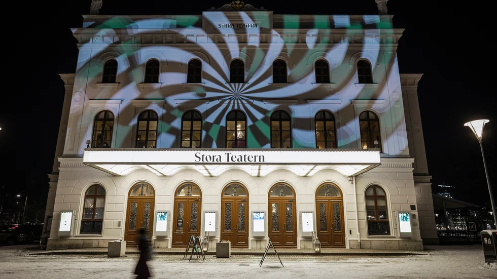 Extetiör av Stora teatern i Göteborg i samband med visningen av filmen "Memoria" under Göteborgs filmfestival. Arkivbild.