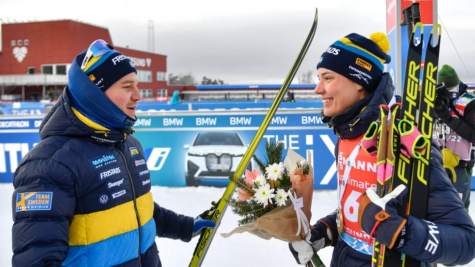 Johannes Lukas tillsammans med Hanna Öberg. Arkivbild.