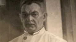 Lasarettsläkare Robert Ivarsson – här på en oljemålning -stängde BB-avdelningen på grund av avsaknaden av barnmorskor.