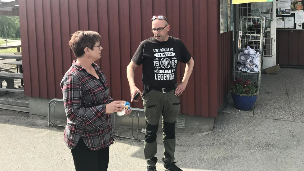 Victoria och Patrick är fortsatt glada över invånarnas i Grebos stöd till butiken.