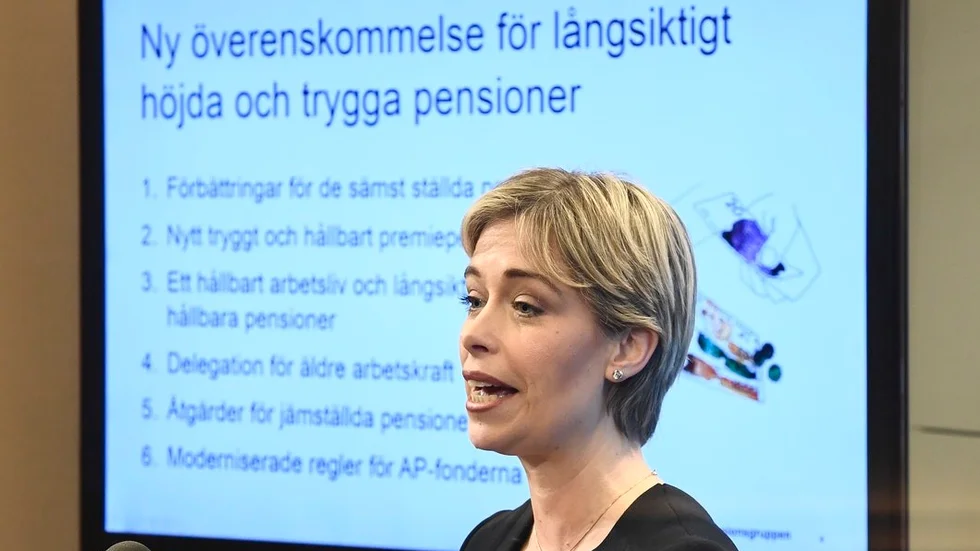 Som ordförande i den så kallade pensionsgruppen, med ansvar för en bred blocköverskridande samsyn om pensionssystemet, har socialminister Annika Strandhäll mer agerat för att underminera enigheten än att värna den. Det är oansvarigt. FOTO: CLAUDIO BRESCIANI/TT