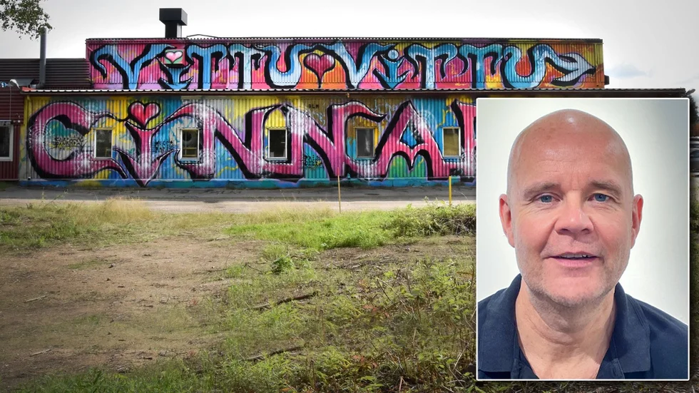 Karl-Gustav Niska, vd för Skandinavisk Ecotech, visste inte hur konstverket skulle se ut innan det var klart. Bilden är ett montage.