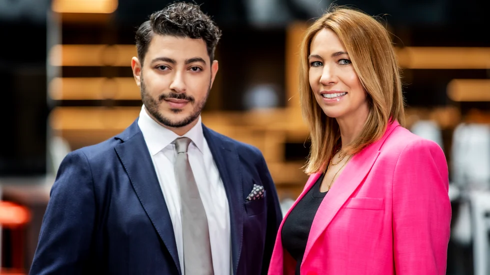 Fouad Youcefi och Karin Magnusson leder Statsministermötet i Saluhallen i Uppsala. 
