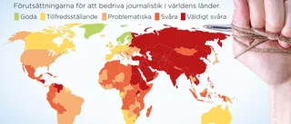 "Historisk bottennivå" för världens pressfrihet