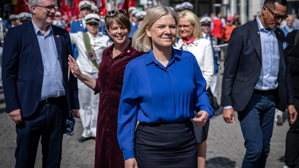 Sosse. Magdalena Andersson firade första maj på socialdemokratisk hemmaplan i Folkets park i Malmö.