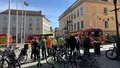Lokal på torget rök- och vattenskadad efter brand