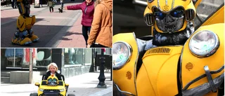 Mystisk robot på Byxtorget: "Gatan skiner upp och förändras" • TV: Se roboten in action