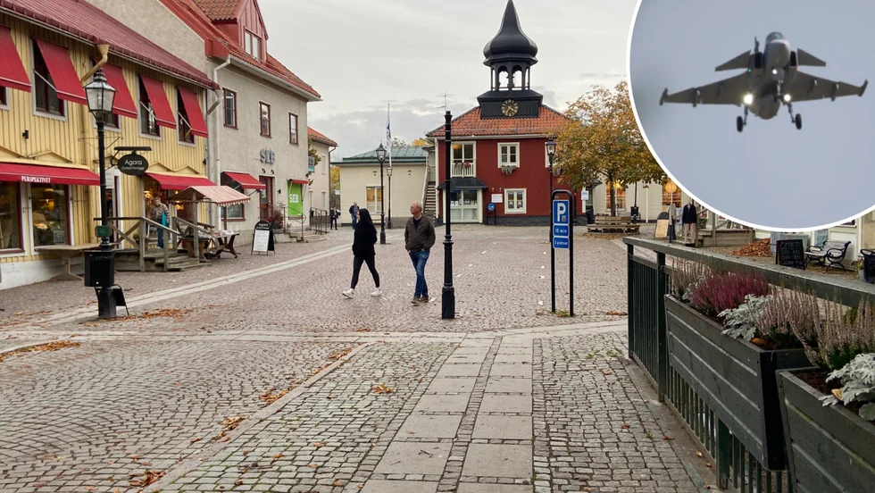 Saab har varit ute och flugit över Trosa på måndagen. 