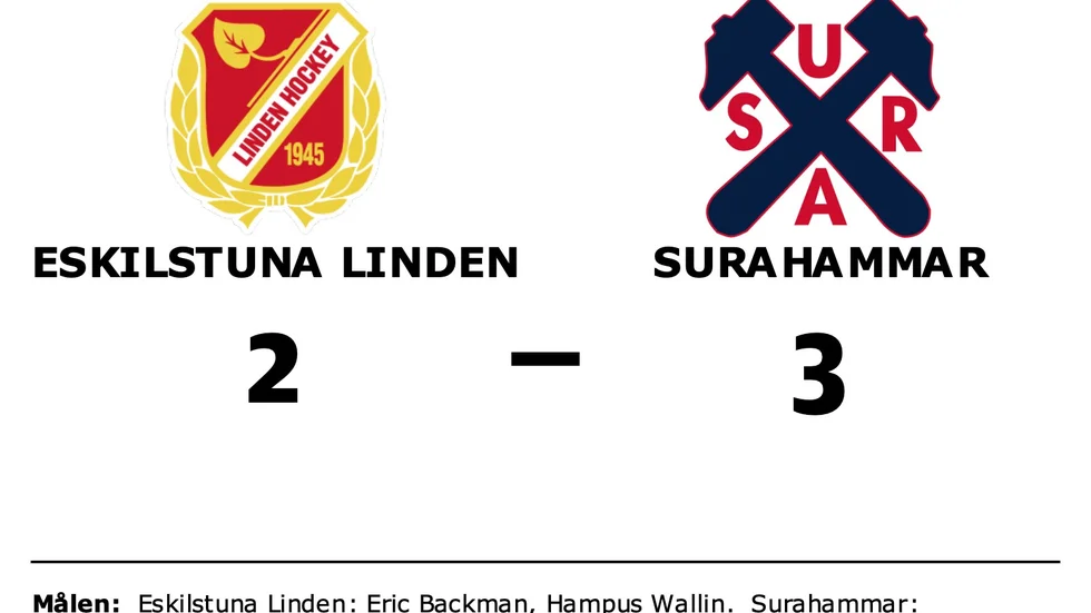 Eskilstuna Linden Hockey förlorade mot Surahammars IF