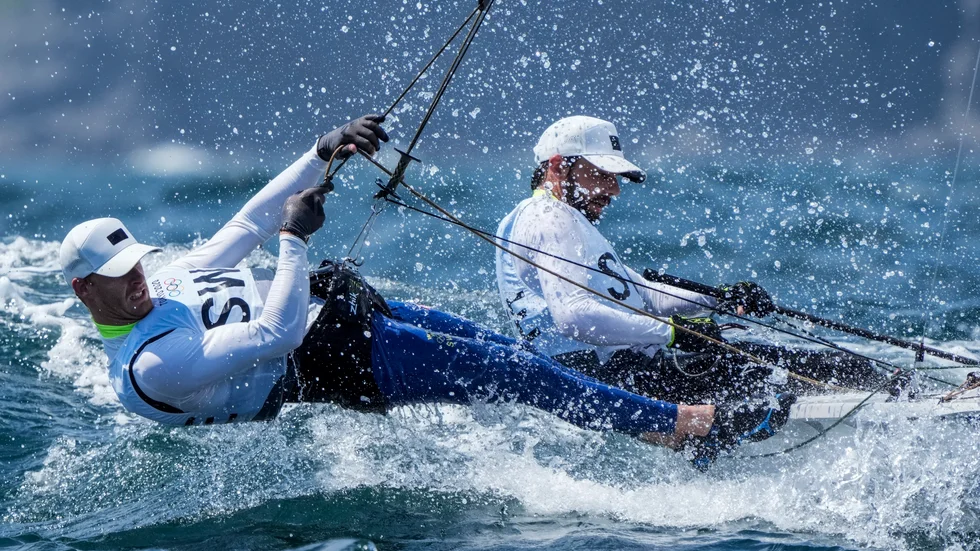 Anton Dahlberg och Fredrik Bergström seglar i klassen 470.