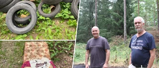Skrot dumpas i skogen i Hällbybrunn – har blivit som en soptipp: "Helt åt helsike"