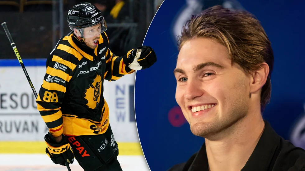 Förra säsongen var Jayce Hawryluk och Nils Höglander, till höger, lagkamrater i Vancouver Canucks. Höglander spelade sedan en roll i att kanadensaren hamnade i norra Västerbotten. Under torsdagen gjorde Hawryluk mål mot Höglanders tidigare lag. ”1–0 till mig,” konstaterade Hawryluk efter matchen glatt.
