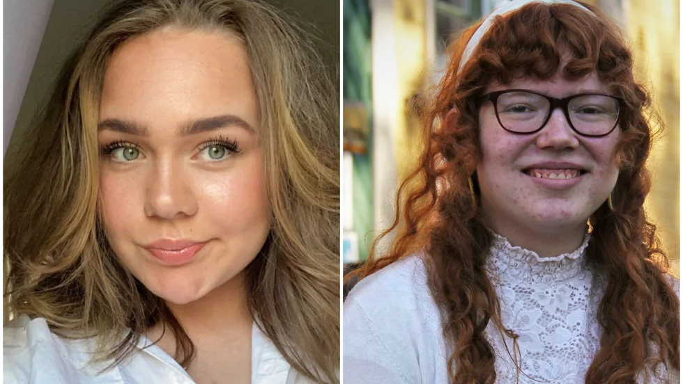 Millicent Larsson, Skutskär, och Lovisa Klingfors, Tobo: två unga kandidater i kyrkovalet 2021.  
