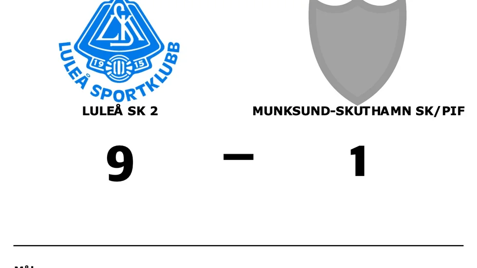 Luleå SK 2 vann mot Munksund-Skuthamns SK 2/PIF FF 3