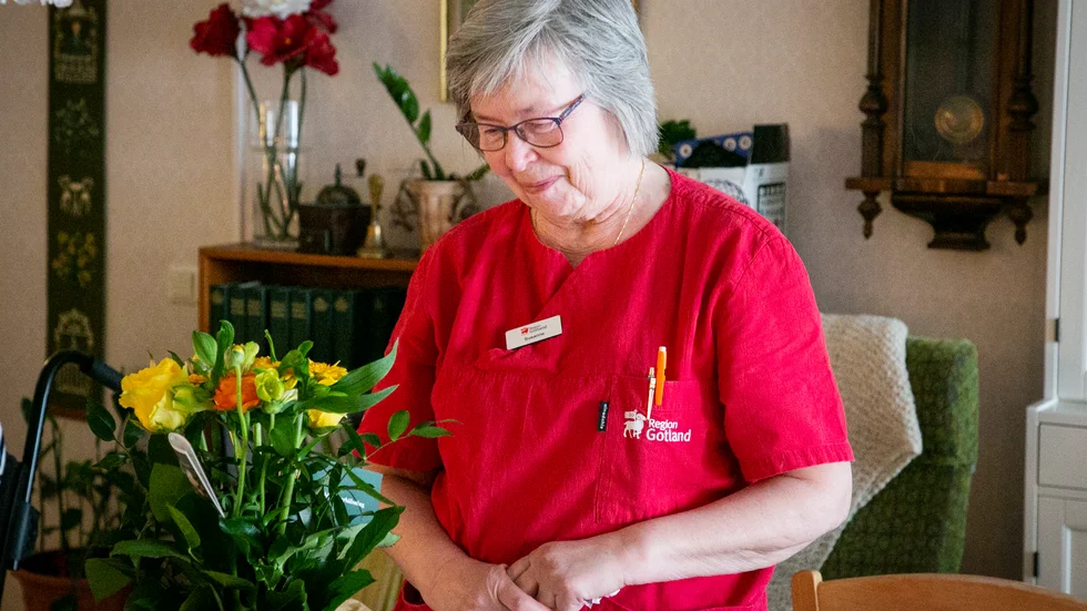 Det blev en känslosam sista dag för Susanne Svenske, som bland annat fällde några tårar när hon fick blommor från de boende på hennes avdelning. 