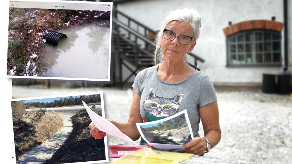 Här är två av de bilder som Cathrine Andersson visade länsstyrelsen, och som lett till fram till ett nytt föreläggande om åtgärder. "Länsstyrelsen behöver göra ännu mer" tycker hon.