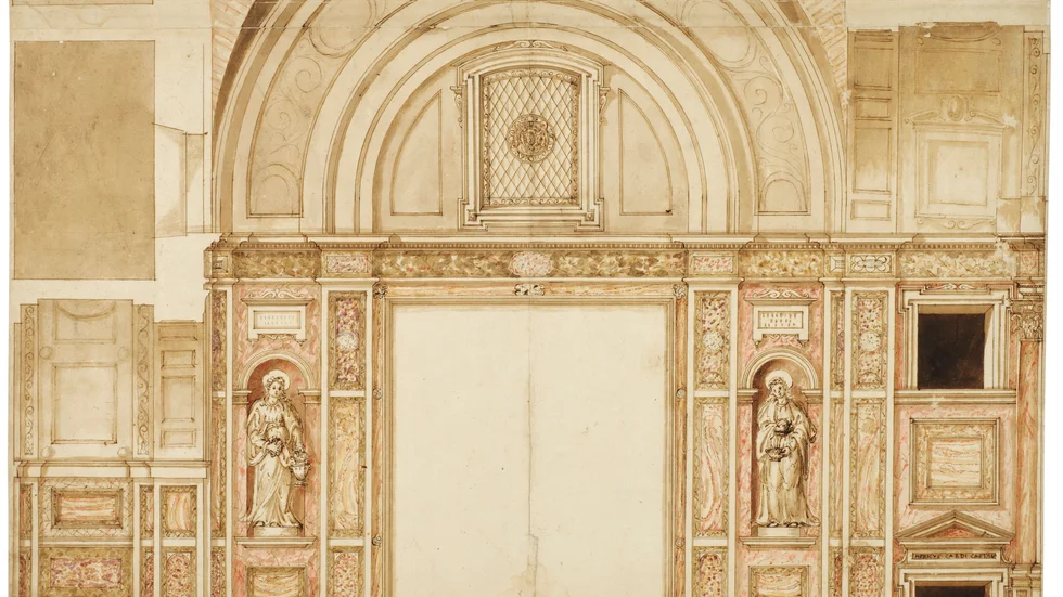 En samling med 181 italienska arkitekturritningar har undersökts i ett forskningsprojekt. Pressbild.