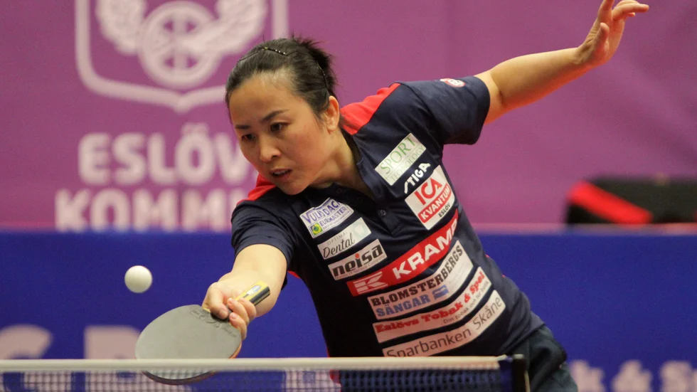 Li Fen blev matchvinnare med tre singelvinster I SM-finalen i bordtennis.