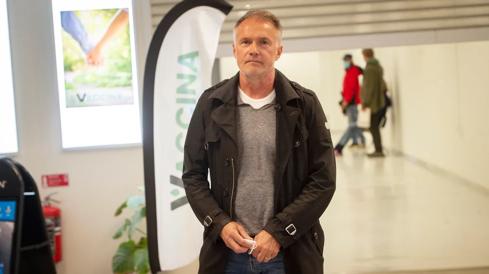 Per-Inge Svensson tog vaccinet på måndagen, men kunde inte fylla i hälsodeklarationen digitalt.