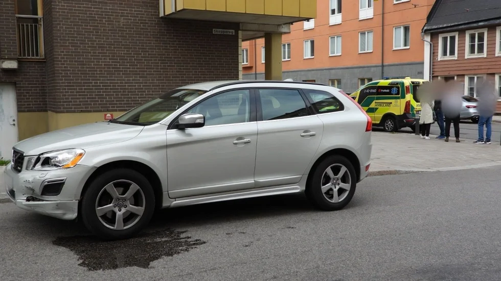 Bilar krockade på Trädgårdsgatan.
