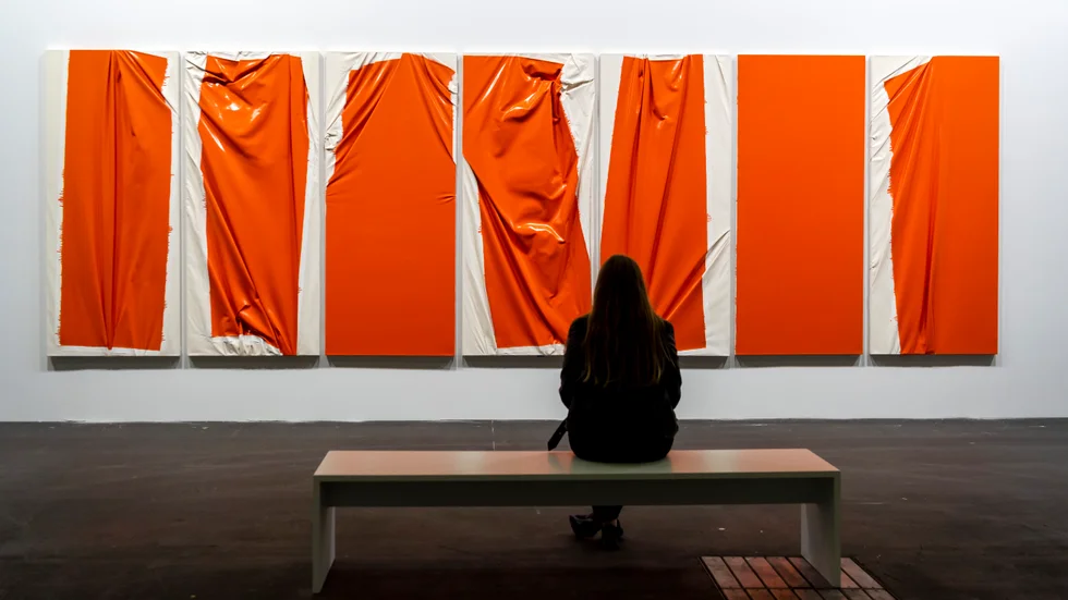"Diablo Prime" av Steven Parrino är ett av de verk som visas på Art Basel.