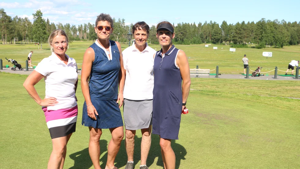 Hjärtgolfen anordnades på Piteå GK. Arrangörerna från vänster: Ulrika Backeström, Katarina Lindgren, Berit Josbrant och Anna Jirstrand.