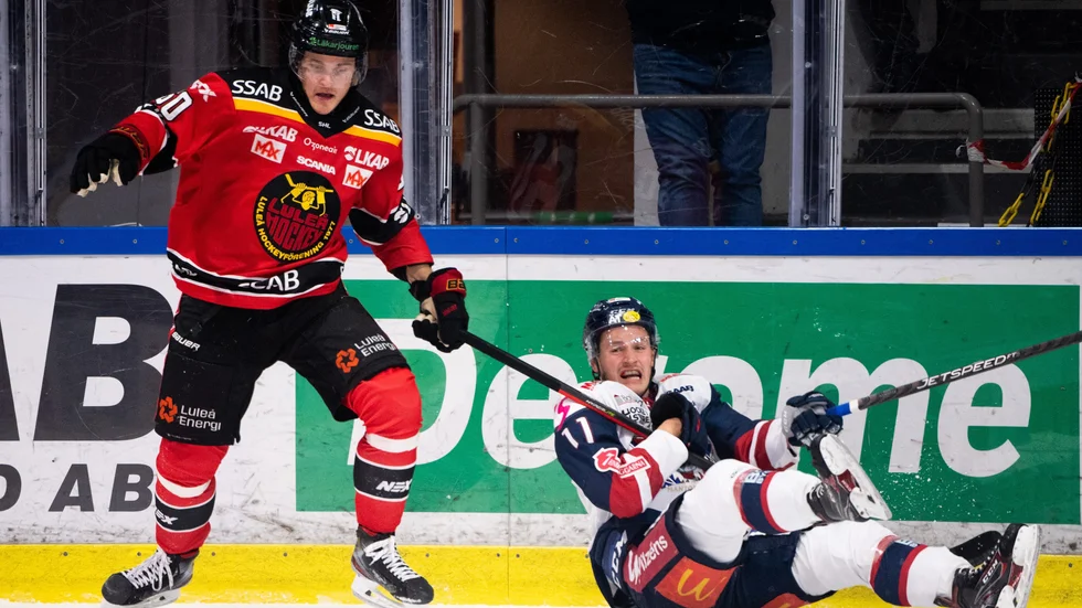 Luleås Julius Honka och Linköpings Henrik Törnqvist.