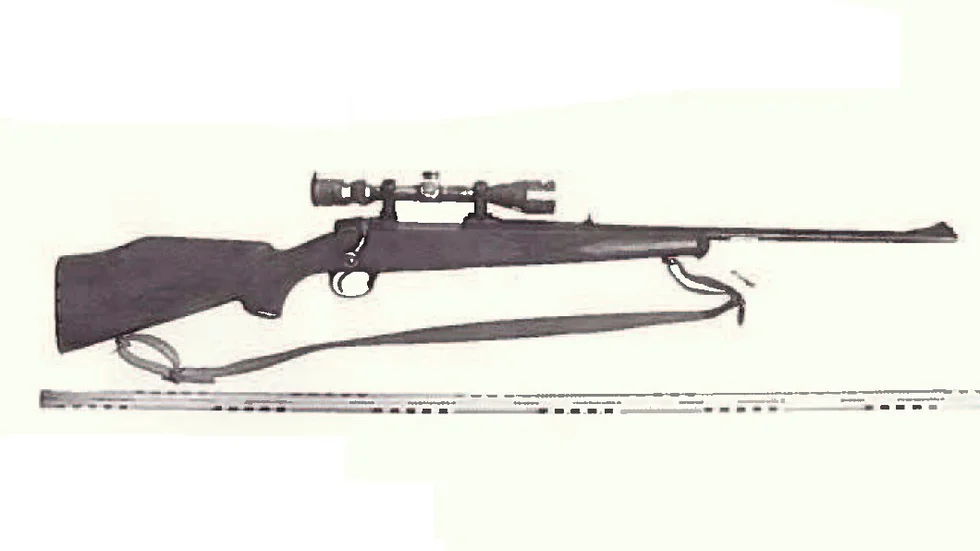 Mordvapnet, ett jaktgevär i kaliber 6,5x55.