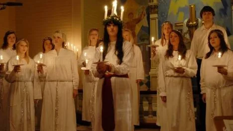 Emelie Edström är årets lucia på Sandbackaskolan  i Arvidsjaur.