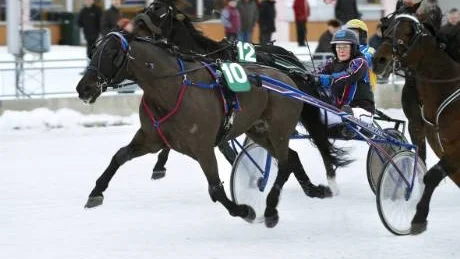 FULL FART. Rambo Hornline och Ingela Nilsson vann sista V4-avdelningen på Peabtravet.Foto: JENS BÄCKSTRÖM/EUROBILD