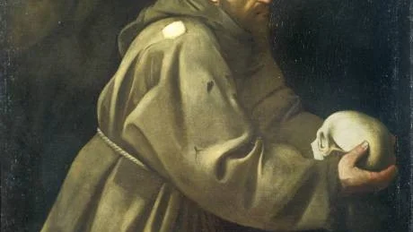 DEN HELIGE FRANSISKUS. Olja på duk av Michelangelo Merisi da Caravaggio, hänger till vardags på Galleria Nazionale i Rom. Italienska kulturinstitutet lånar ut den för att jubileet ska uppmärksammas internationellt.