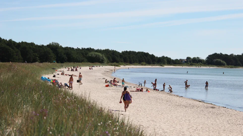 Stranden nära Sandvikens camping.