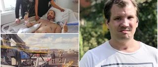 Han fick ansiktet krossat av en balk – berättar om den svåra olyckan: "Kunde bara nicka och peka"