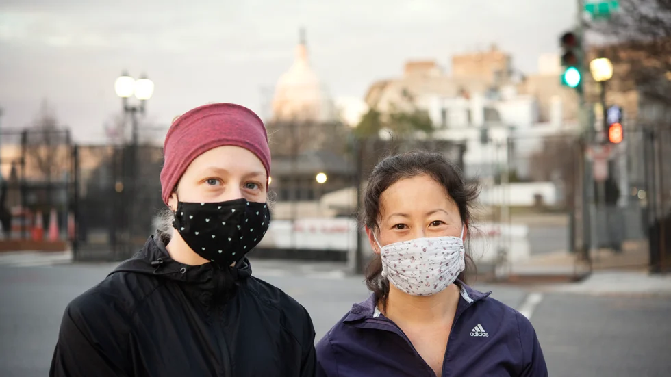 Washingtonborna Allison Fiorello och Susan Seutter är ute på en löprunda i Washington DC.