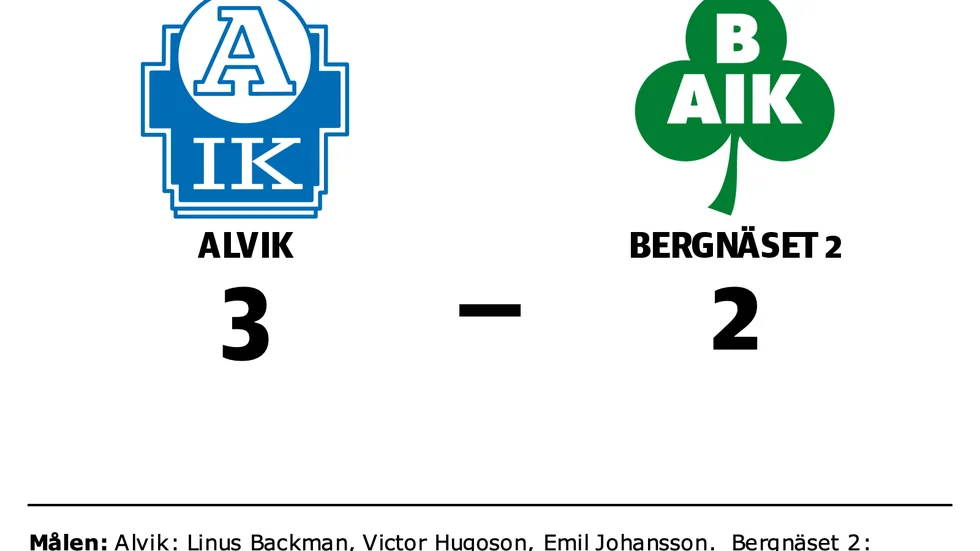 Alviks IK vann mot Bergnäsets AIK 2