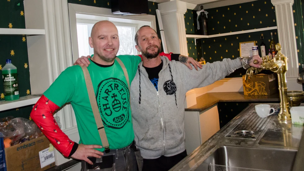 Ägarna Jimmy Nygren, till vänster, och Karl Olofsson, till höger, ser fram emot att öppna den nya restaurangen.