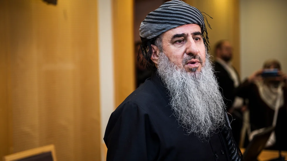 Najumuddin Faraj Ahmad, känd som Mulla Krekar, vid en rättsförhandling i Oslo tingsrätt förra året.