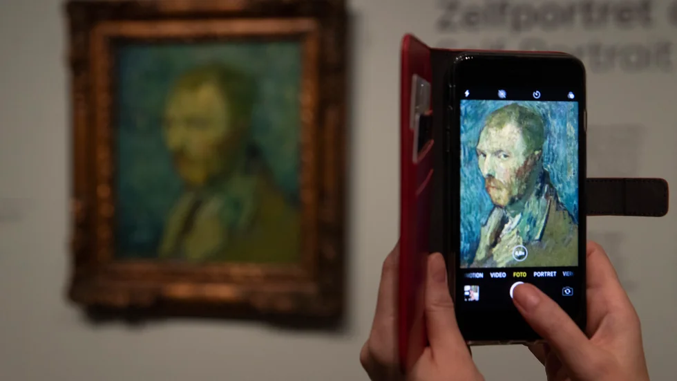 Självporträtt av Vincent van Gogh. Bilden är från en utställning i Nederländerna i januari i år. Arkivbild.
