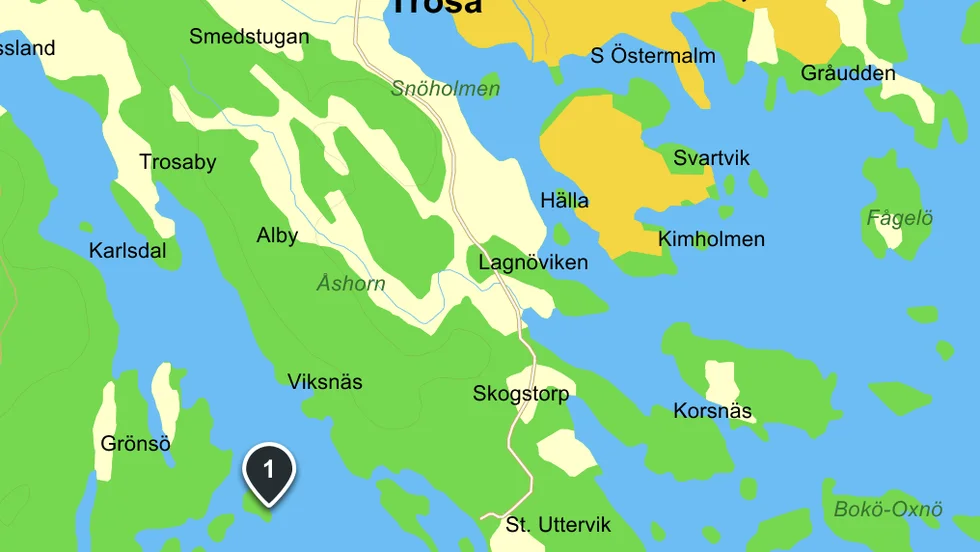 Sunnansätter i förhållande till Trosa. 