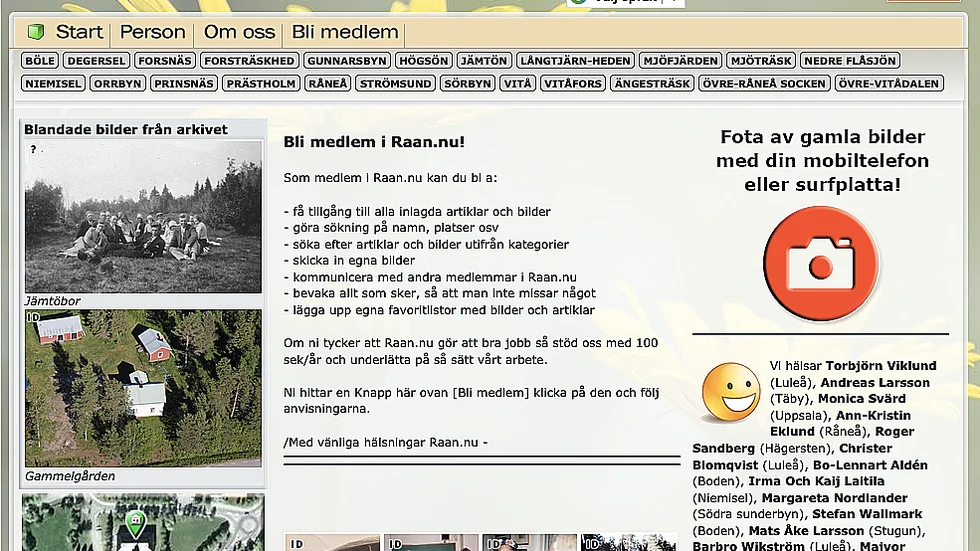 Raan.nu är en förening som baserar sig på en hemsida om Råneå sockens historia.