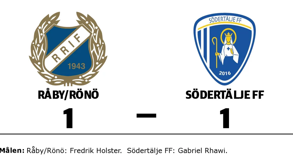 Råby-Rönö IF spelade lika mot Södertälje FF