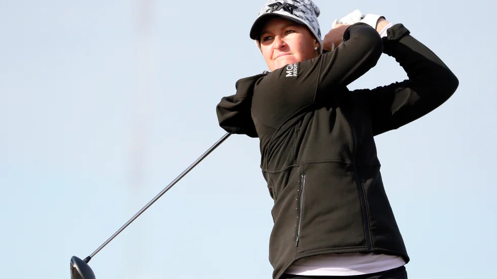 Anna Nordqvist under sista ronden i Texas. Hon gick på ett under par och slutade sexa.