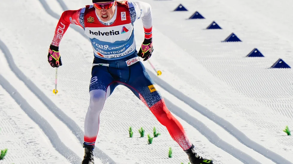 Johannes Klæbo var starkast i sprintprologen vid VM i Obertsdorf.