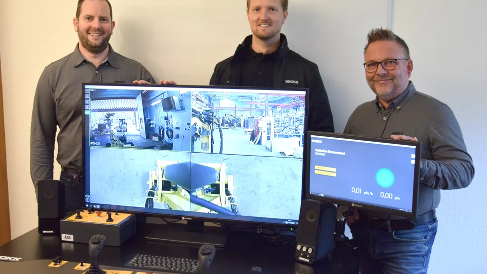 ”Det här är de maskin som vi tagit fram som innehåller mest avancerad teknisk någonsin”, konstaterar trion Tobias Nordin (t v), Andreas Nyström och Anders Labba.