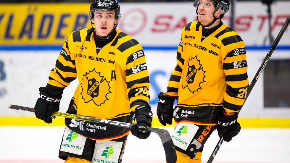 Andreas Wingerli, till vänster, har förlängt sitt kontrakt med Skellefteå AIK.