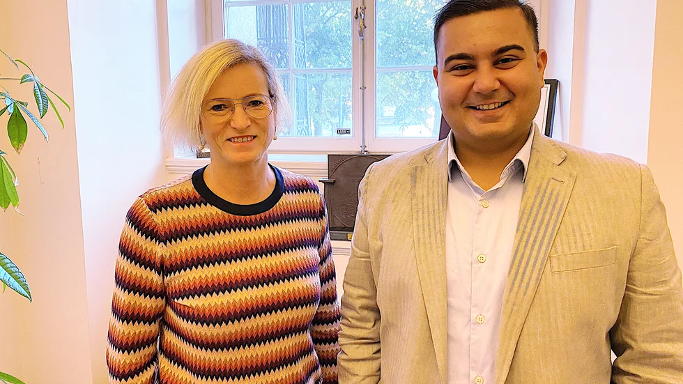 Eva-Britt Sjöberg (KD) och Senad Mutic (S) var ett radarpar i debatten om reformerna av försörjningsstödet. 