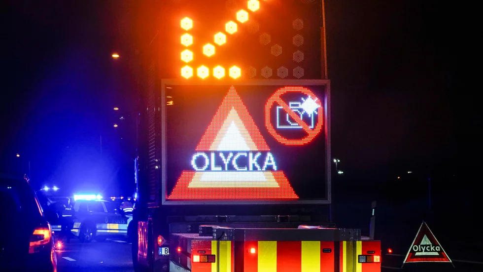 TMA-bilen körs ut vid olyckor för att varna andra trafikanter. Bilen på bilden är en annan än den i artikeln. 
