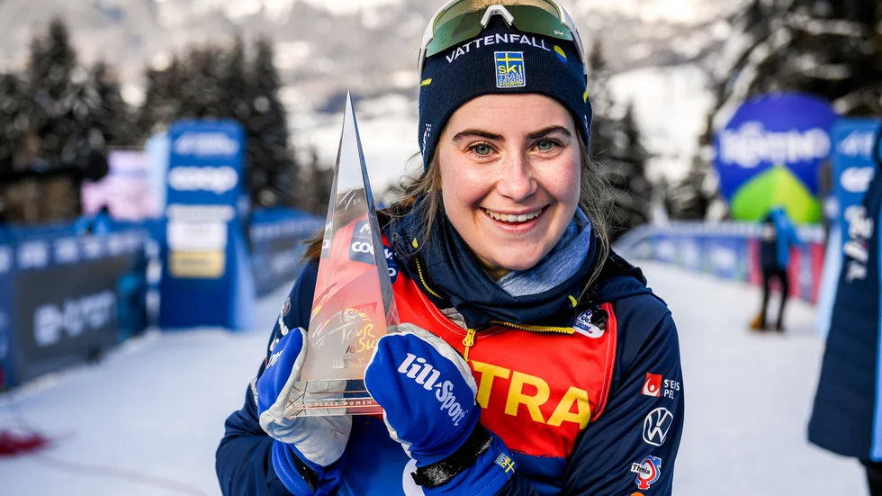 Ebba Andersson vann sin första världscuptävling i avslutningen av Tour de ski.